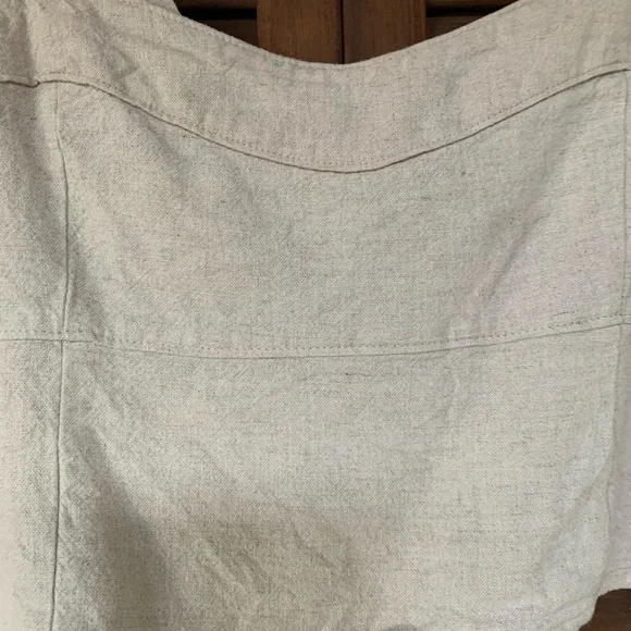 Women's Cream Linen Crop Top - Picture 2 of 5